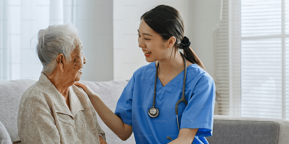 Patient booking an appointment at reception